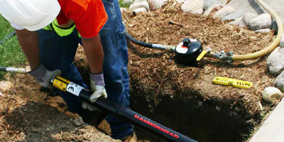 Big D utilizes trenchless boring without disturbance to existing surfaces. This means no trenching required or concrete / Pavement cutting.